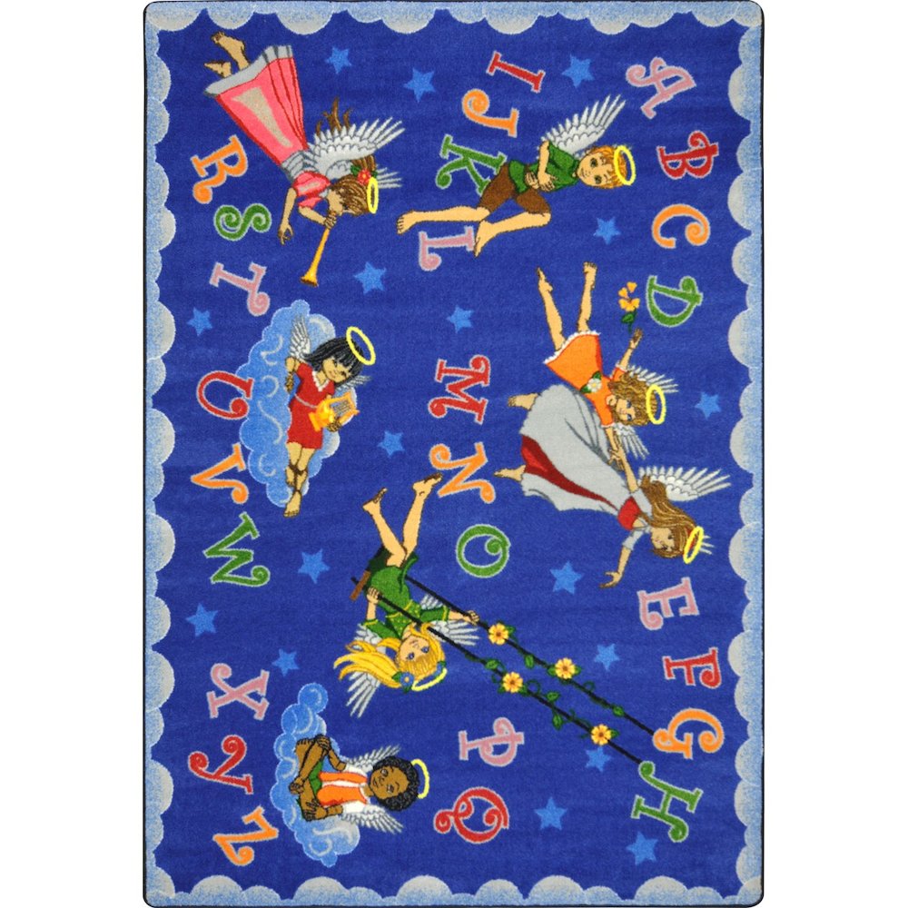 Kid Essentials Angel Alphabet 7'8" x 10'9" Area Rug in Color Multi. Picture 1