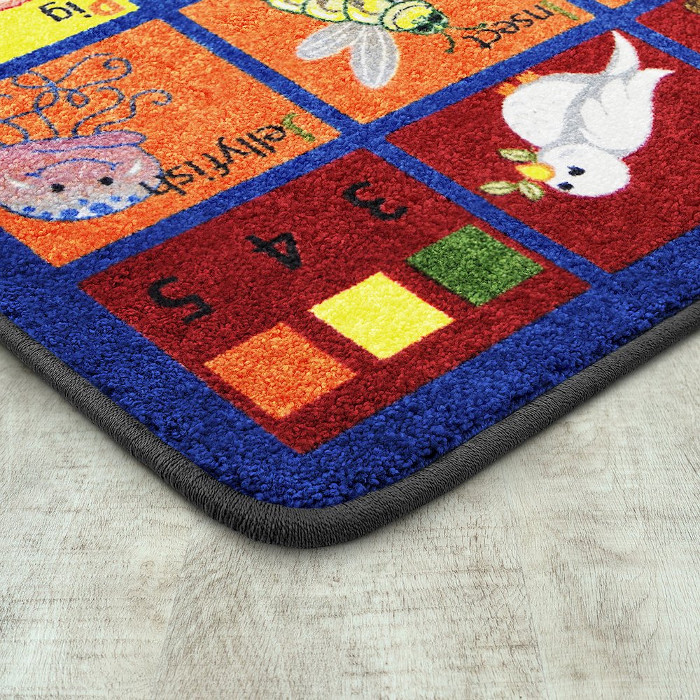 Kid Essentials Animal Phonics 7'8" x 10'9" Area Rug in Color Multi. Picture 2