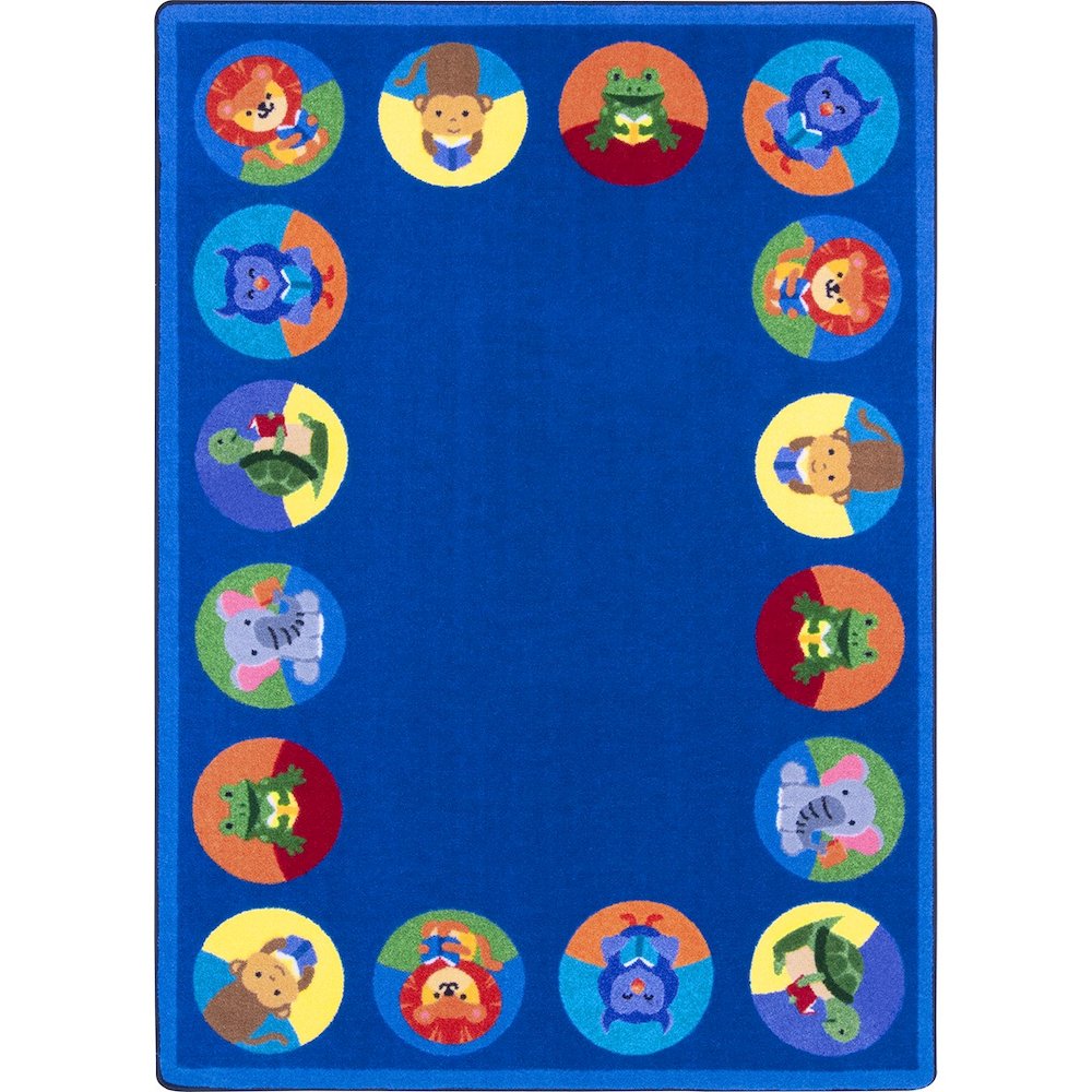 Kid Essentials Animal Readers 7'8" x 10'9" Area Rug in Color Multi. Picture 1