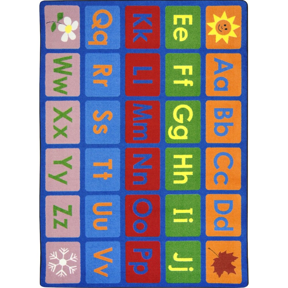 Kid Essentials Any Day Alphabet 7'8" x 10'9" Area Rug in Color Multi. Picture 1