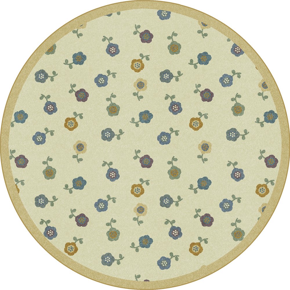 Kid Essentials Awesome Blossom 5'4" Round Area Rug in Color Soft. Picture 1