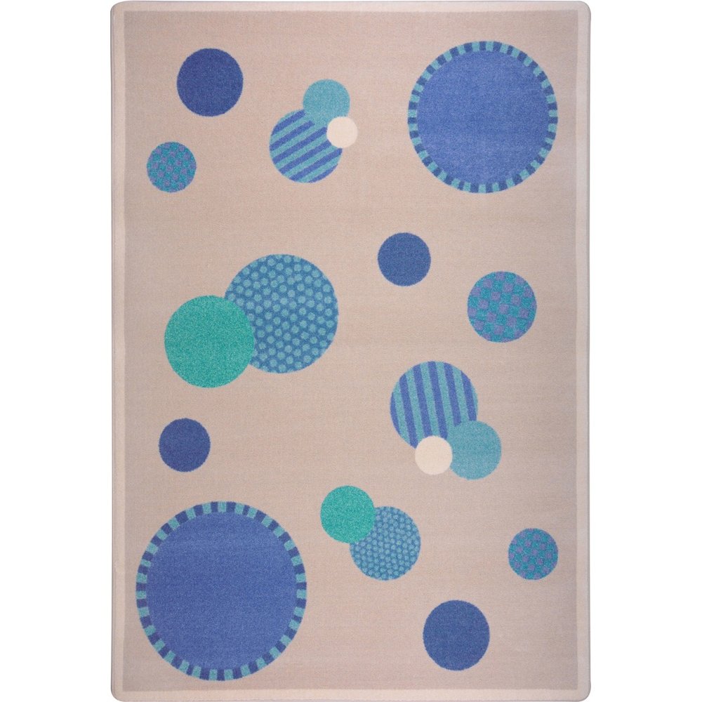 Playful Patterns Baby Dots 5'4" x 7'8" Area Rug in Color Blue. Picture 1