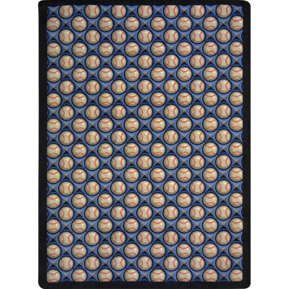 Games People Play Bases Loaded 5'4" x 7'8" Area Rug in Color Clear Skies. Picture 1