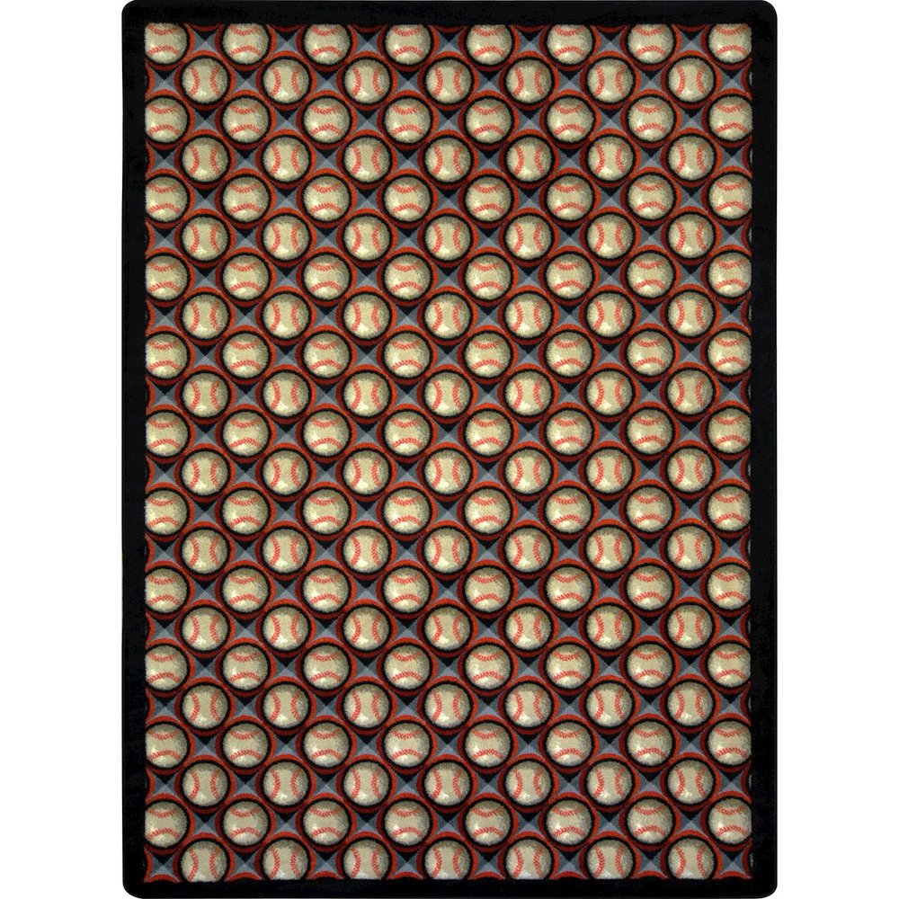 Games People Play Bases Loaded 5'4" x 7'8" Area Rug in Color Night Game. Picture 1