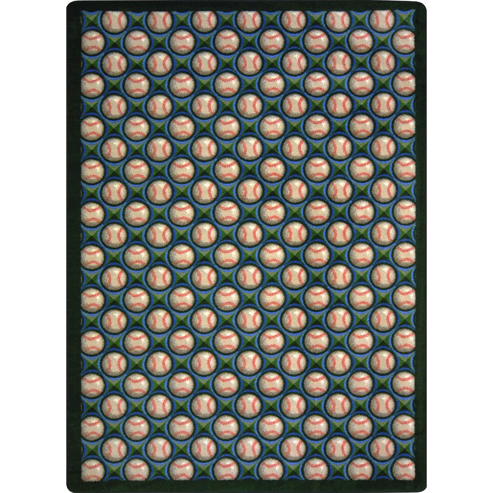 Games People Play Bases Loaded 5'4" x 7'8" Area Rug in Color Spring Training. Picture 1