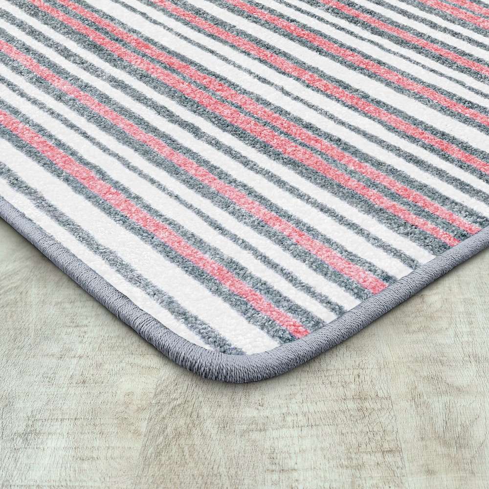 Claremont Kids Between the Lines 5'4" x 7'8" Area Rug in Color Blush. Picture 2