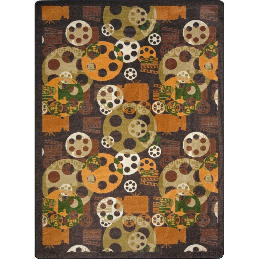 Any Day Matinee Blockbuster 5'4" x 7'8" Area Rug in Color Brown. Picture 1