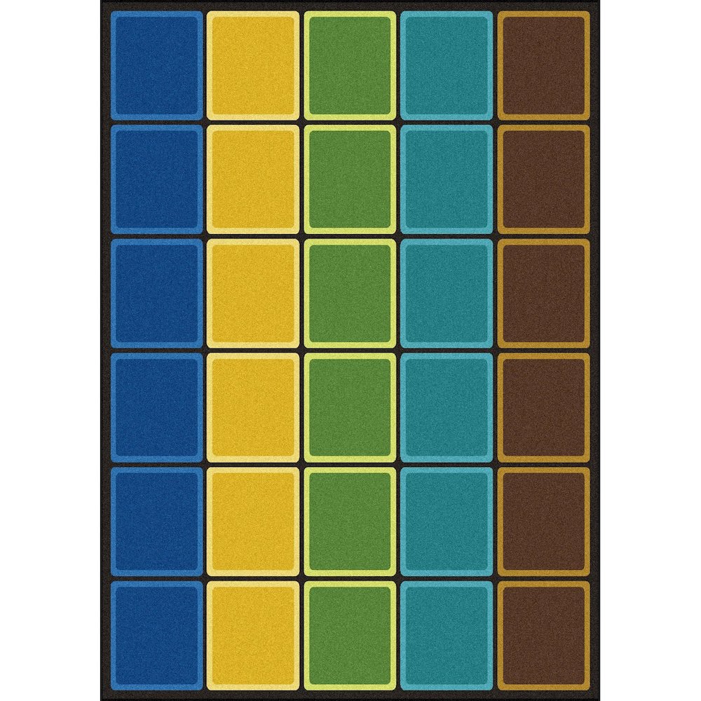 Kid Essentials Blocks Abound 10'9" x 13'2" Area Rug in Color Earthtone. Picture 1