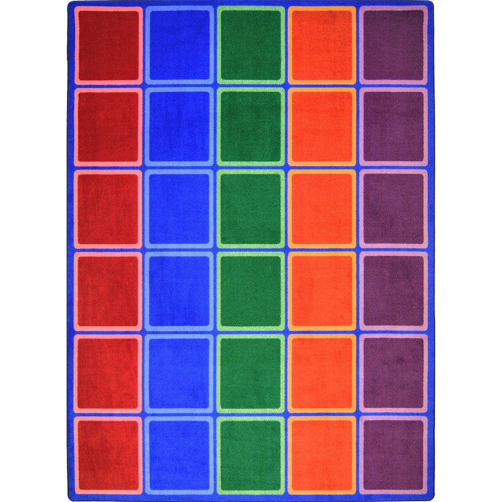 Kid Essentials Blocks Abound 10'9" x 13'2" Area Rug in Color Primary. Picture 1