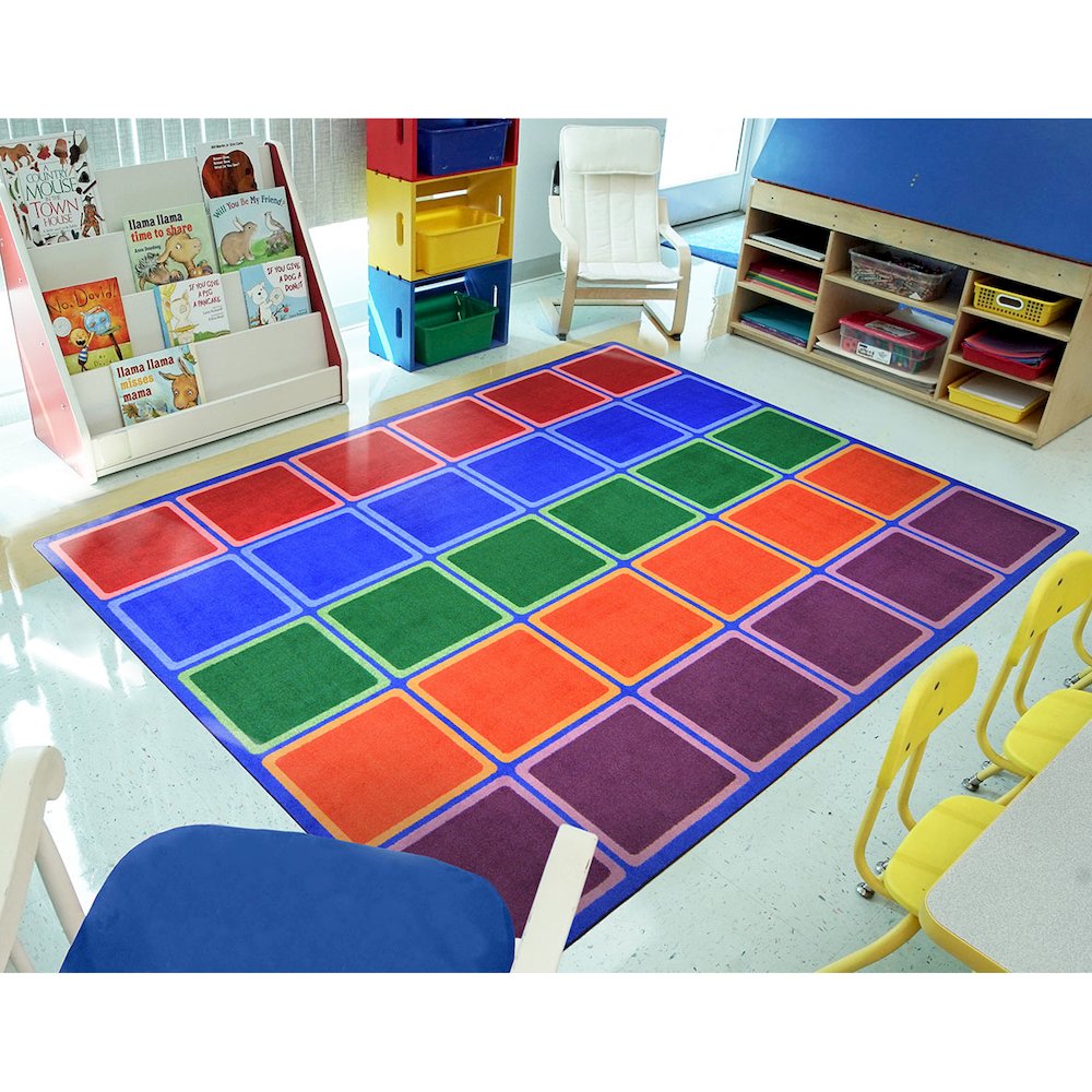 Kid Essentials Blocks Abound 10'9" x 13'2" Area Rug in Color Primary. Picture 3