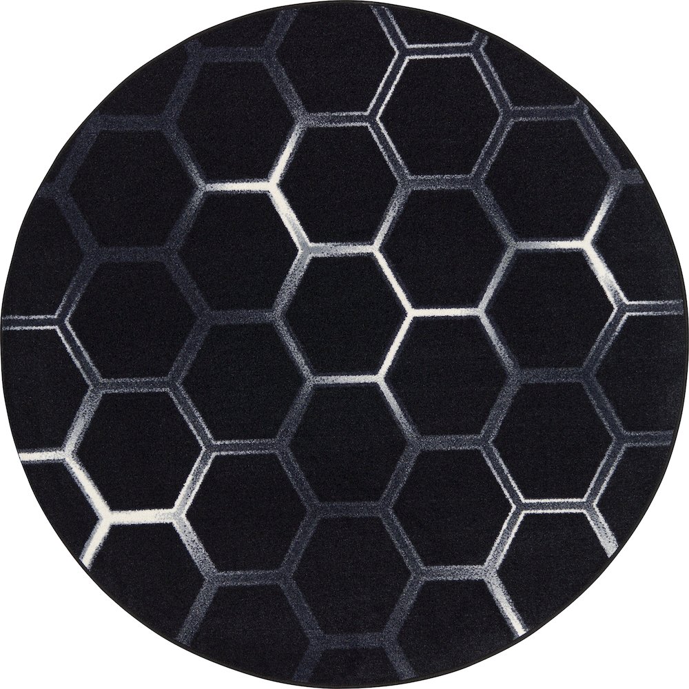 Kid Essentials Breakout 7'7" Round Area Rug in Color Arctic. Picture 1