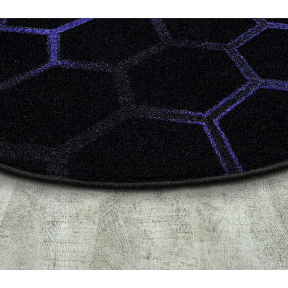 Kid Essentials Breakout 7'7" Round Area Rug in Color Sapphire. Picture 2