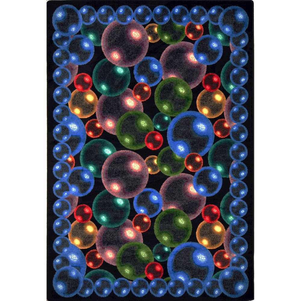Kaleidoscope Bubbles 5'4" x 7'8" Area Rug in Color Rainbow. Picture 1