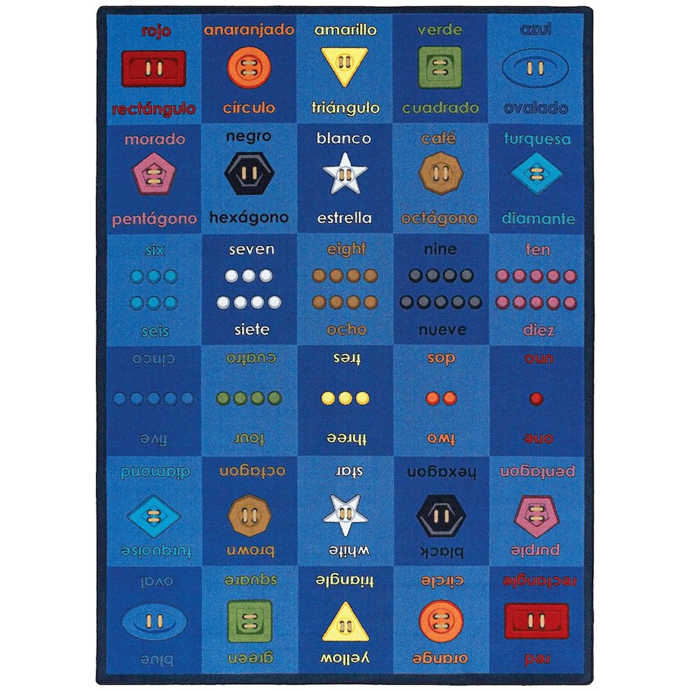 Kid Essentials Button Button 7'8" x 10'9" Area Rug in Color Multi. Picture 1