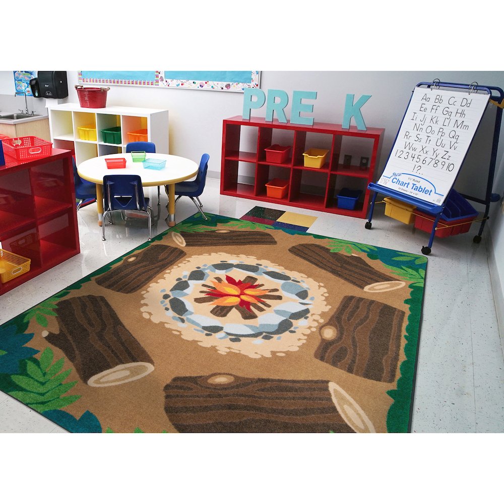 Kid Essentials Campfire Fun 7'8" x 10'9" Area Rug in Color Multi. Picture 3