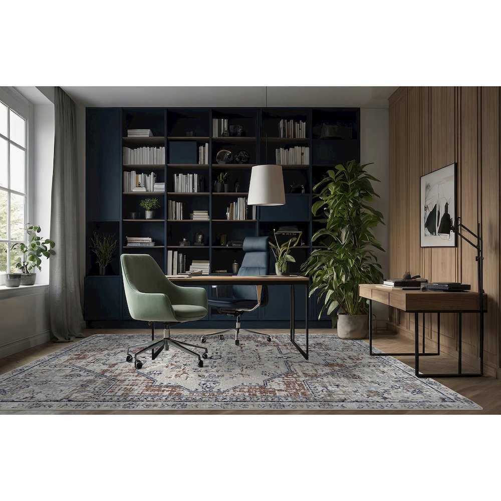 Canyon Tapestry 5'4" x 7'8" Area Rug in Color Terracotta. Picture 5