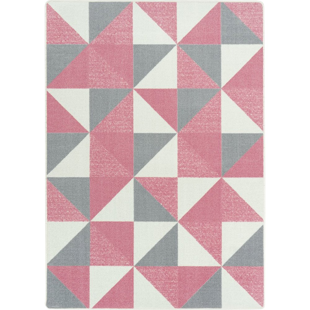 Claremont Kids Cartwheel 5'4" x 7'8" Area Rug in Color Blush. Picture 1