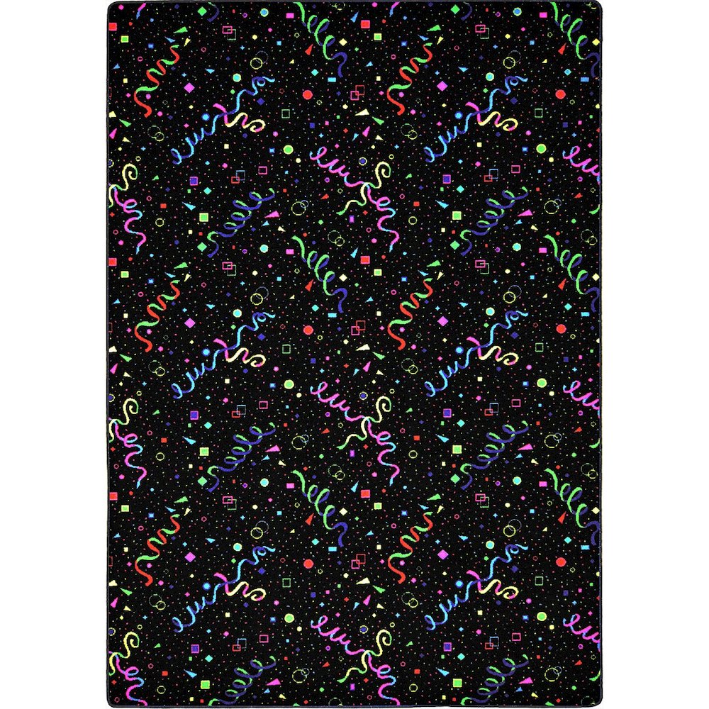 Neon Lights Celebration 6' x 6' Area Rug in Color Fluorescent. Picture 1