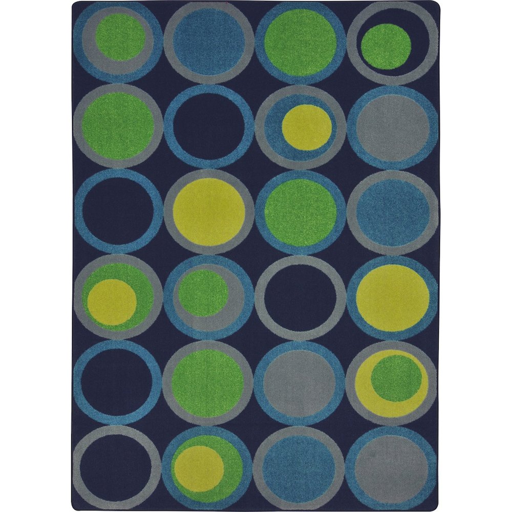 Kid Essentials Circle Back 7'8" x 10'9" Area Rug in Color Navy. Picture 1