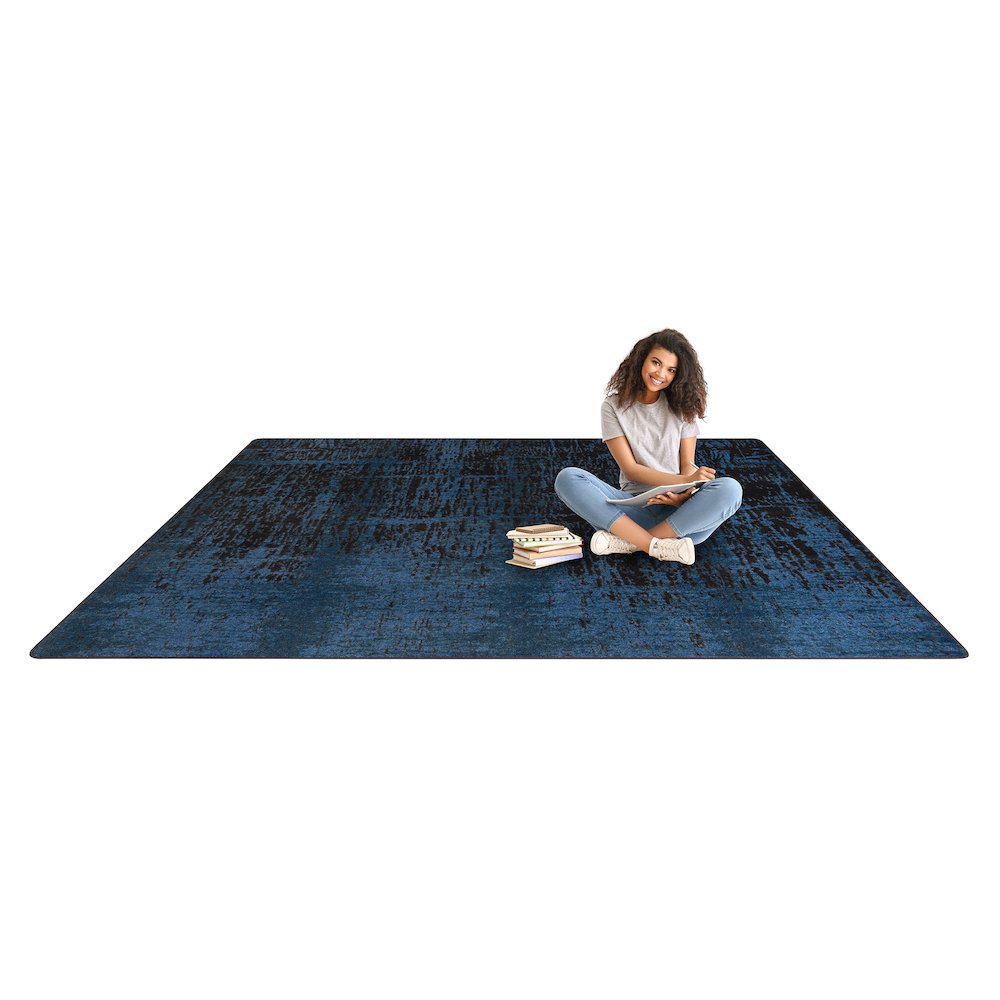 Kid Essentials Coastal Canvas 5'4" x 7'8" Area Rug in Color Deep Water. Picture 4