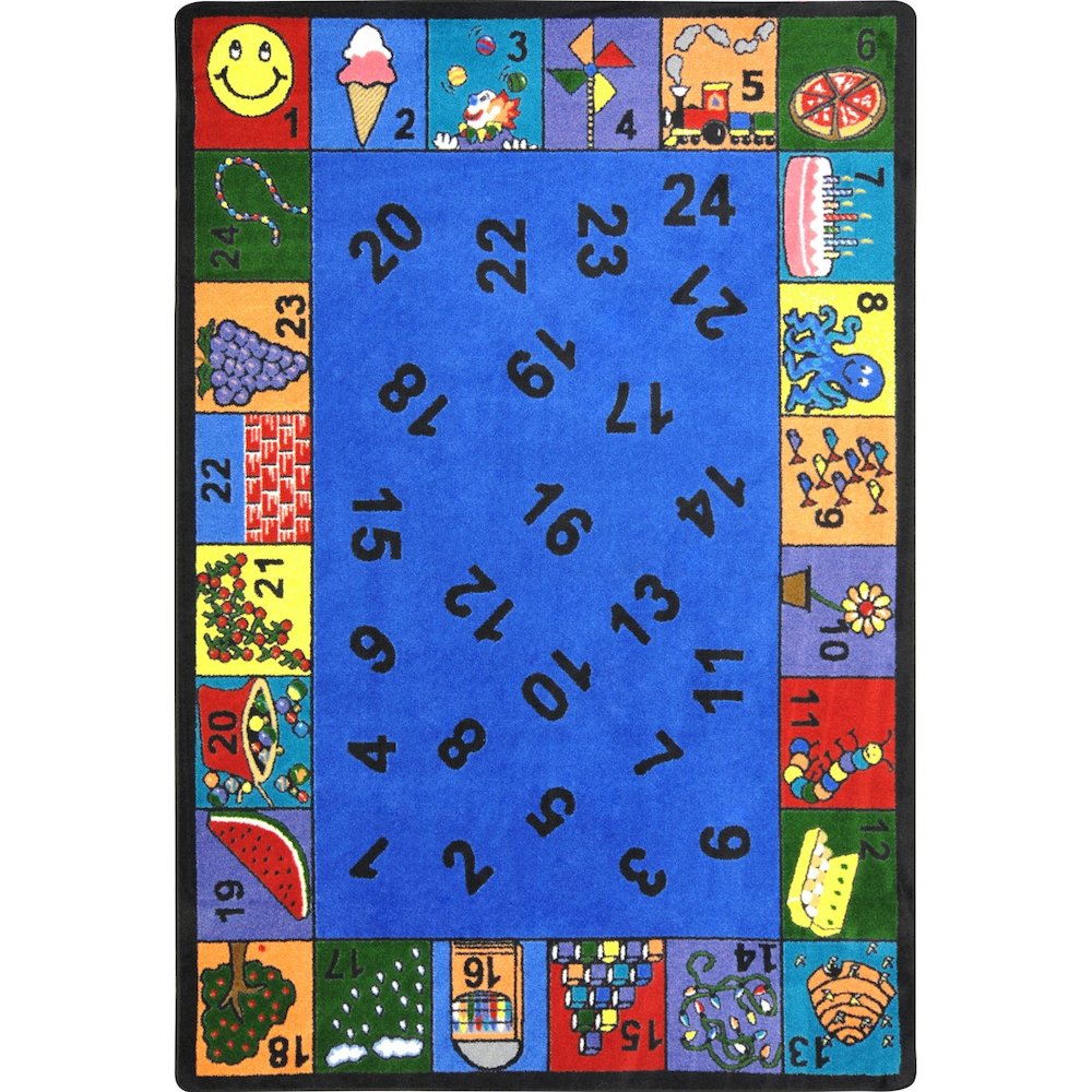 Kid Essentials Count On Me 7'8" x 10'9" Area Rug in Color Multi. Picture 1