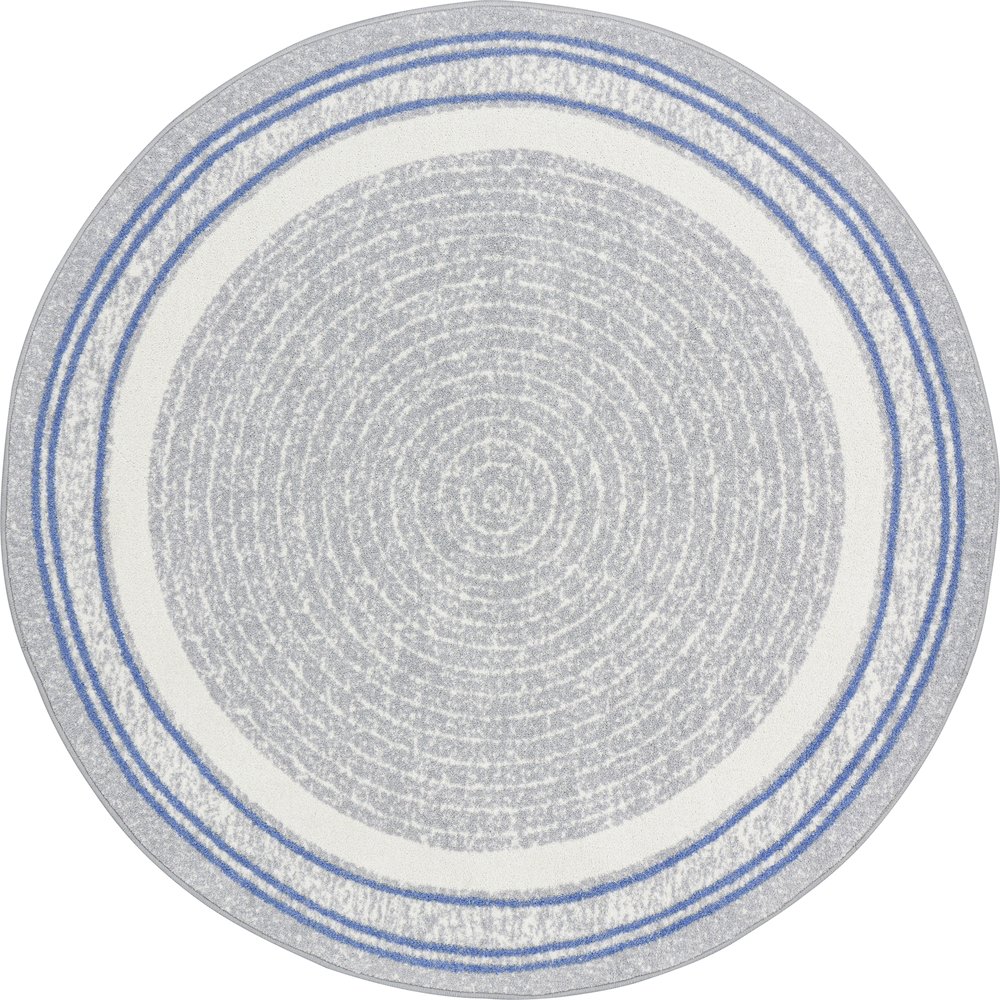 Cozy Corner 5'4" Round Area Rug in Color Light Blue. Picture 1