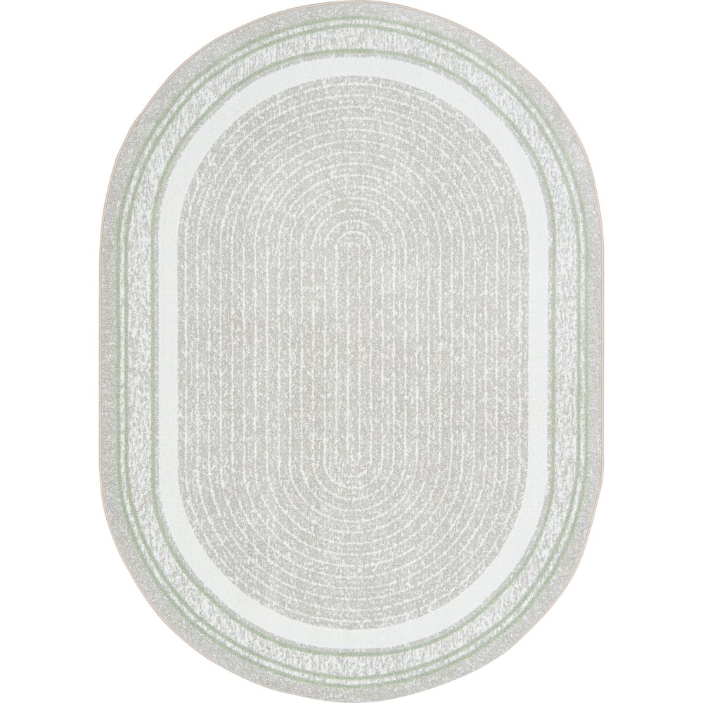 Cozy Corner 5'4" x 7'8" Oval Area Rug in Color Sage. Picture 1