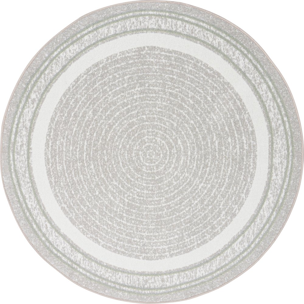 Cozy Corner 5'4" Round Area Rug in Color Sage. Picture 1