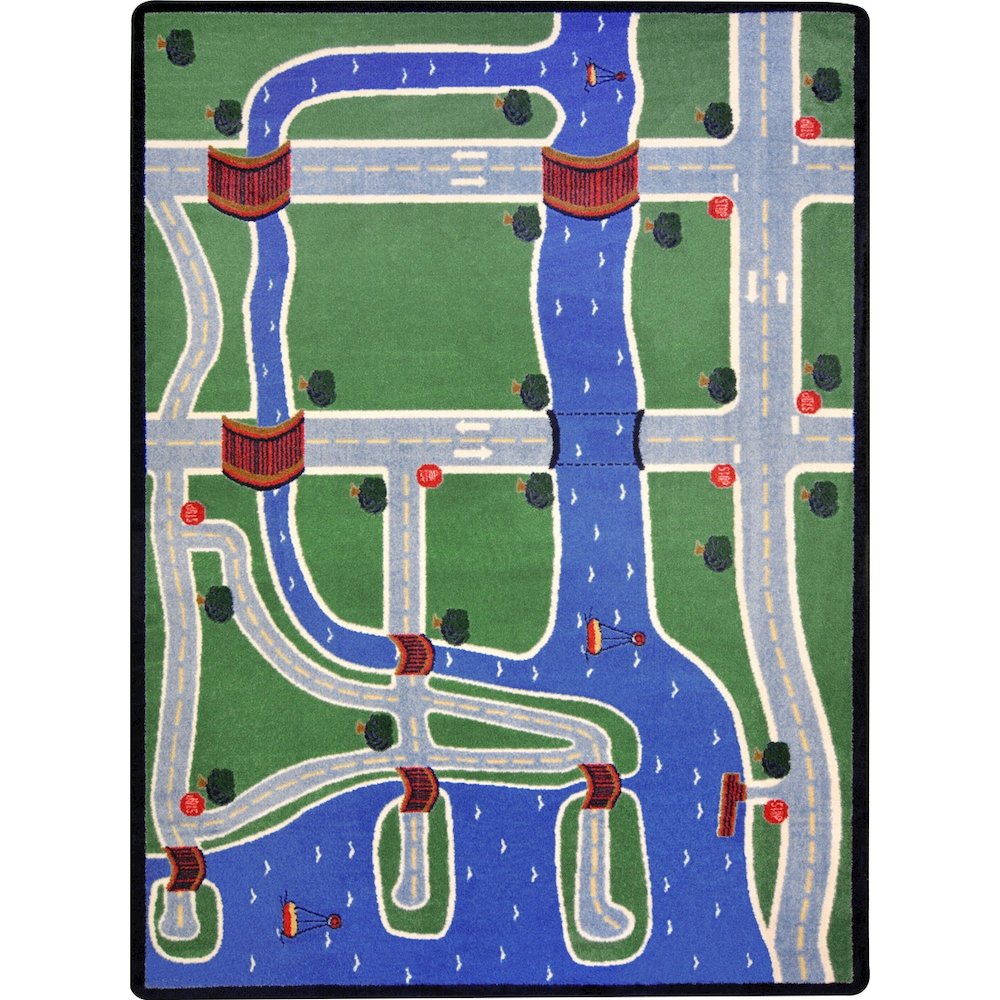 Kid Essentials Creataville 5'4" x 7'8" Area Rug in Color Multi. Picture 1