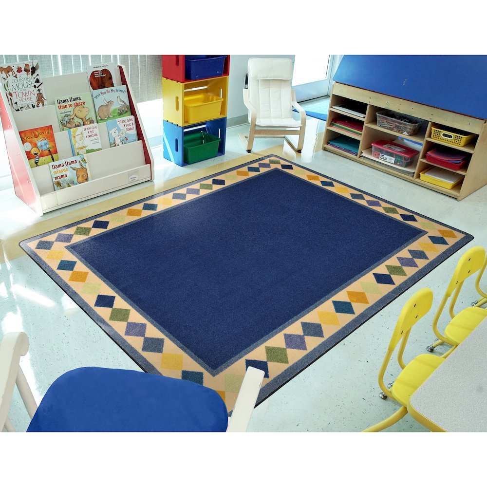 Kid Essentials Delightful Diamonds 5'4" x 7'8" Area Rug in Color Multi. Picture 3