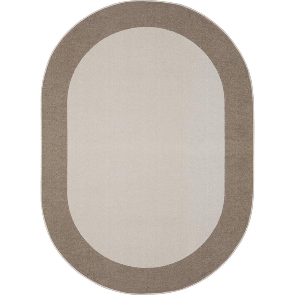 Kid Essentials Easy Going 7'8" x 10'9" Oval Area Rug in Color Neutral. Picture 1