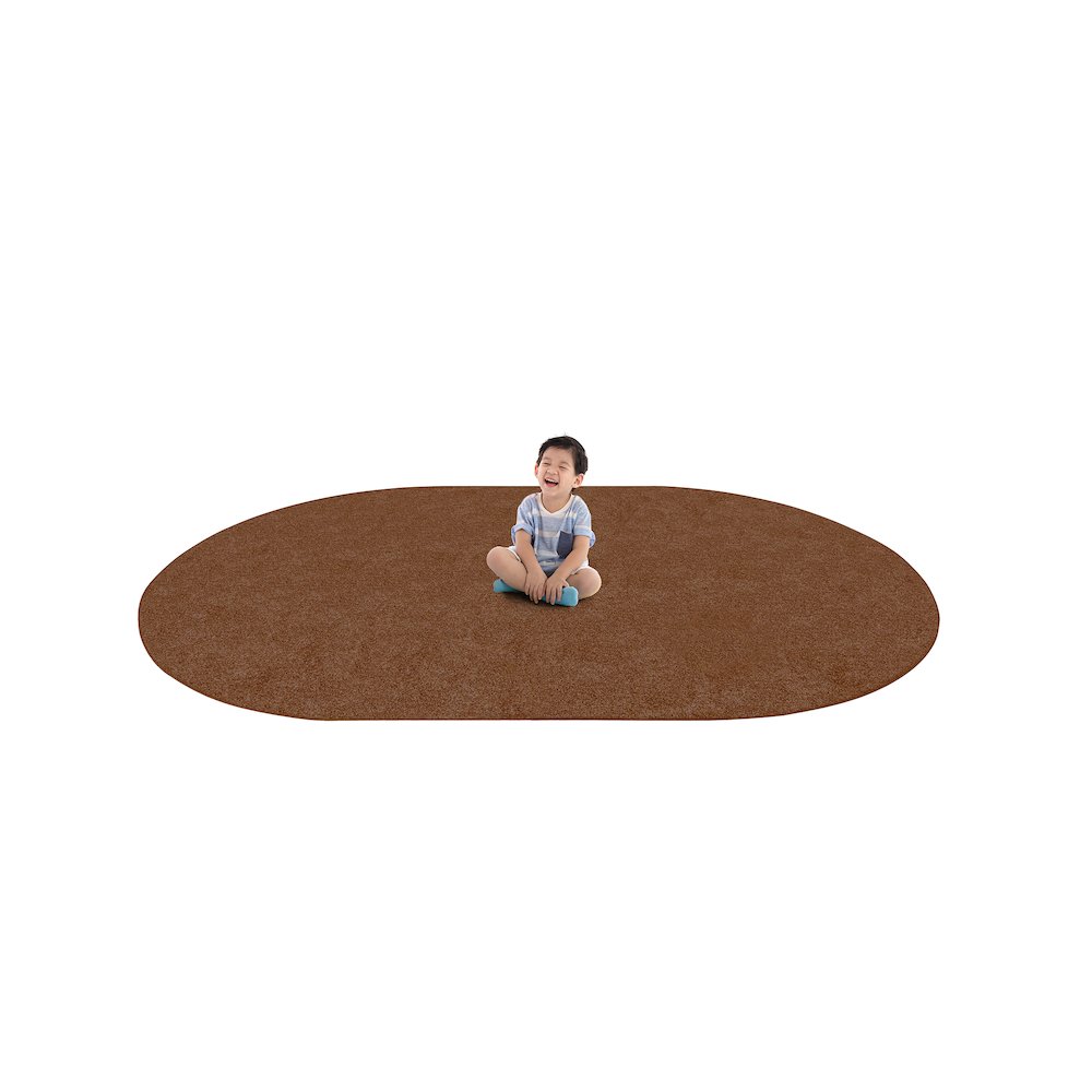 Kid Essentials Endurance 12' x 7'6" Oval Area Rug in Color Brown. Picture 4