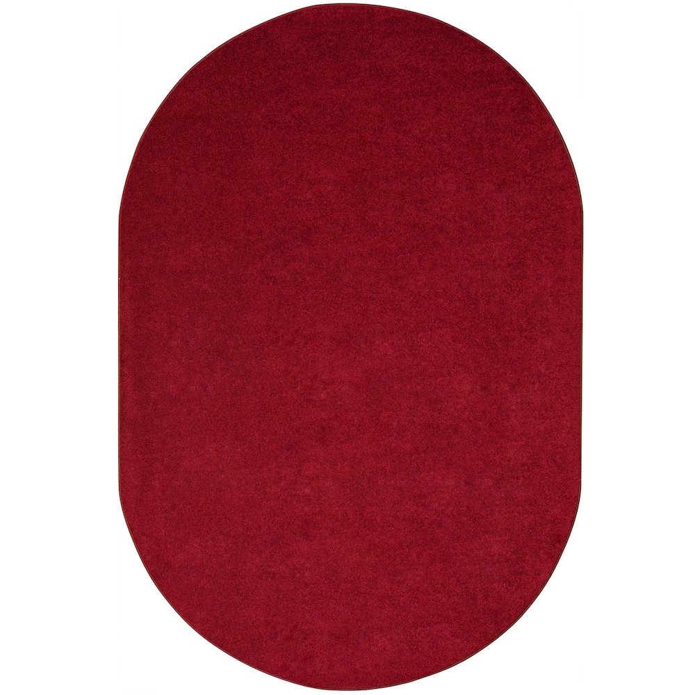 Kid Essentials Endurance 12' x 7'6" Oval Area Rug in Color Burgundy. Picture 1