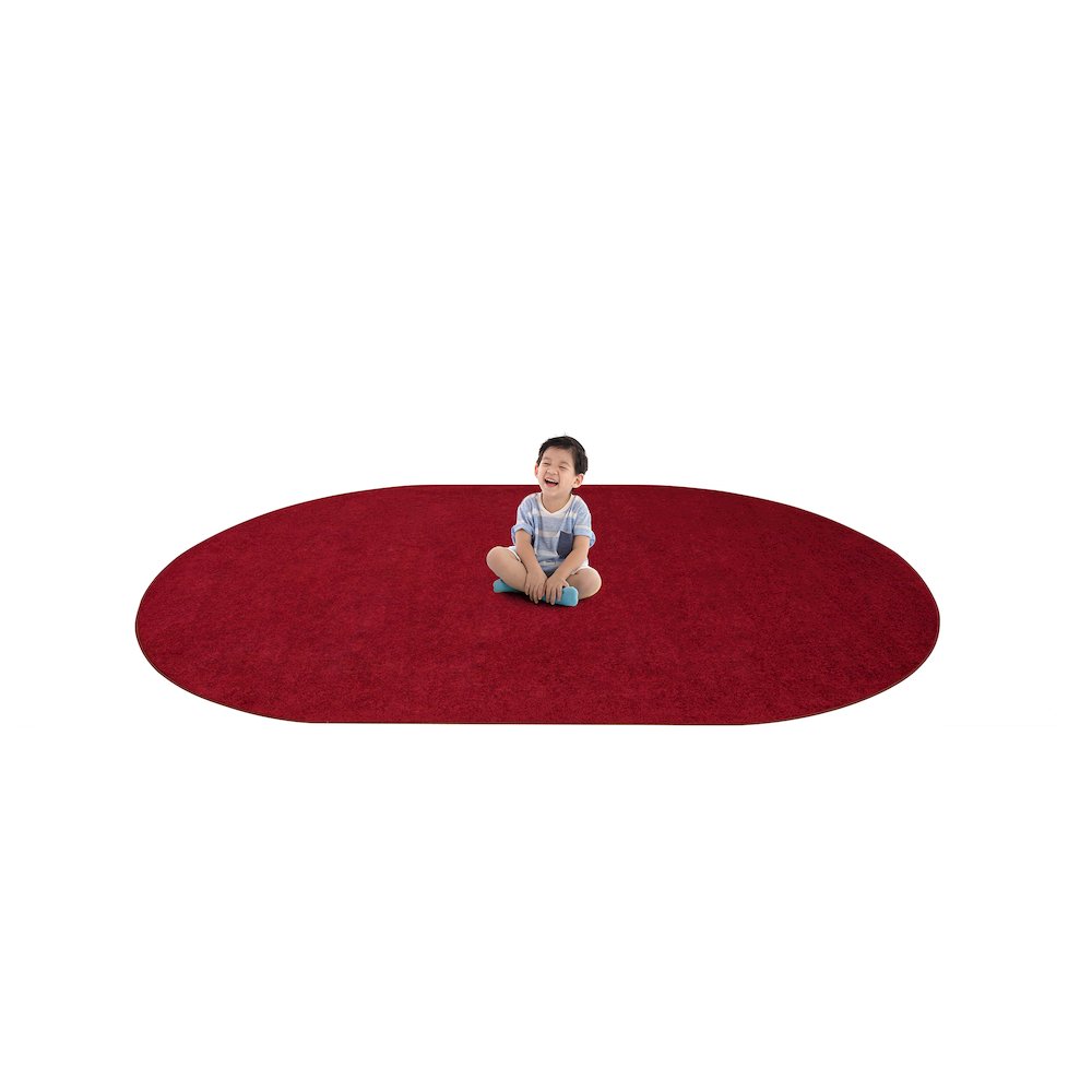 Kid Essentials Endurance 12' x 7'6" Oval Area Rug in Color Burgundy. Picture 4