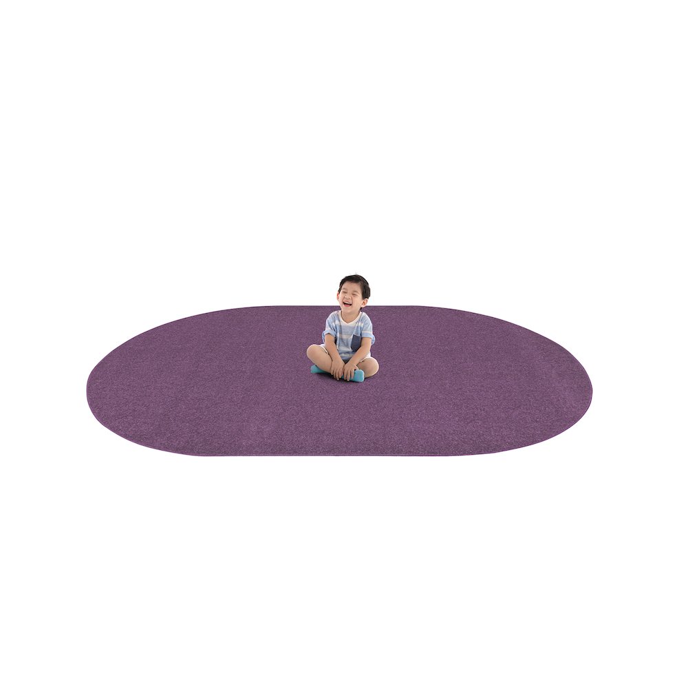 Kid Essentials Endurance 12' x 7'6" Oval Area Rug in Color Purple. Picture 4