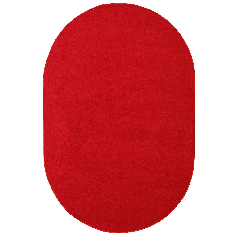 Kid Essentials Endurance 12' x 7'6" Oval Area Rug in Color Red. Picture 1