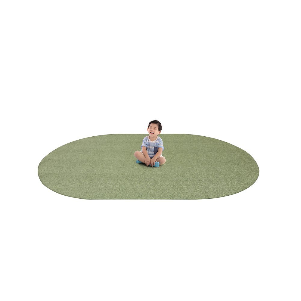 Kid Essentials Endurance 12' x 7'6" Oval Area Rug in Color Sage. Picture 4