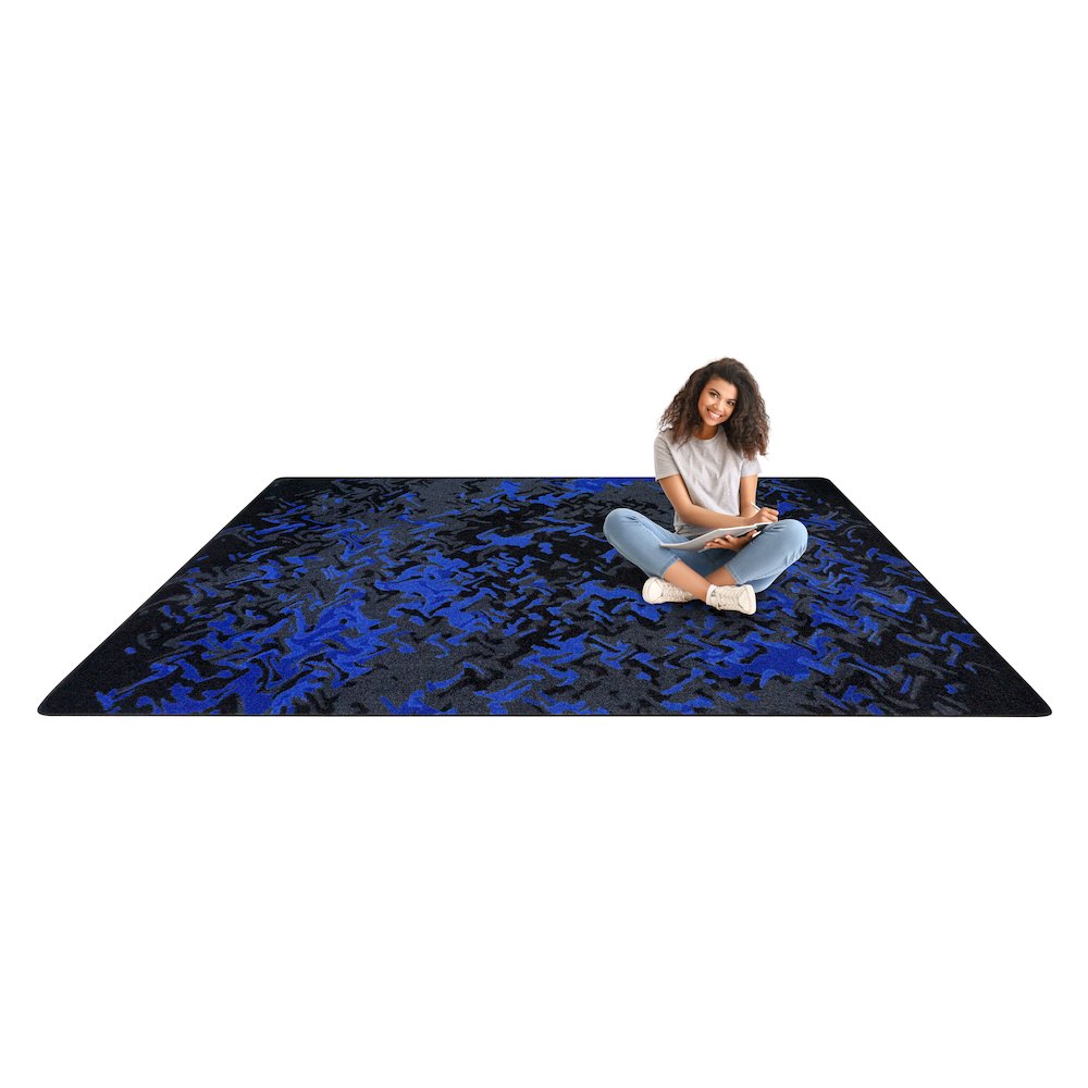 Kid Essentials Eruption 5'4" x 7'8" Area Rug in Color Sapphire. Picture 5
