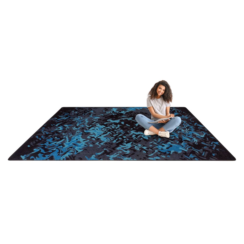Kid Essentials Eruption 5'4" x 7'8" Area Rug in Color Teal. Picture 5