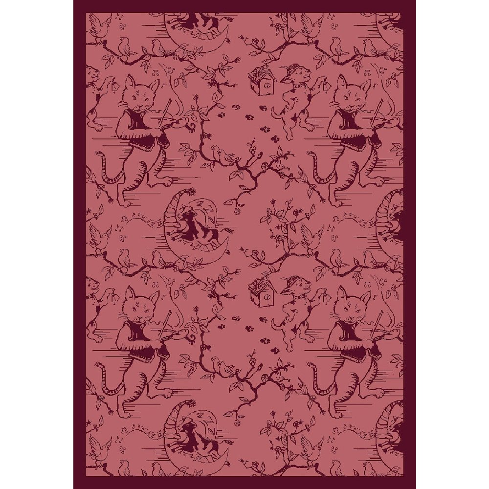 Kaleidoscope Fancy Fiddler 5'4" x 7'8" Area Rug in Color Rose. Picture 1