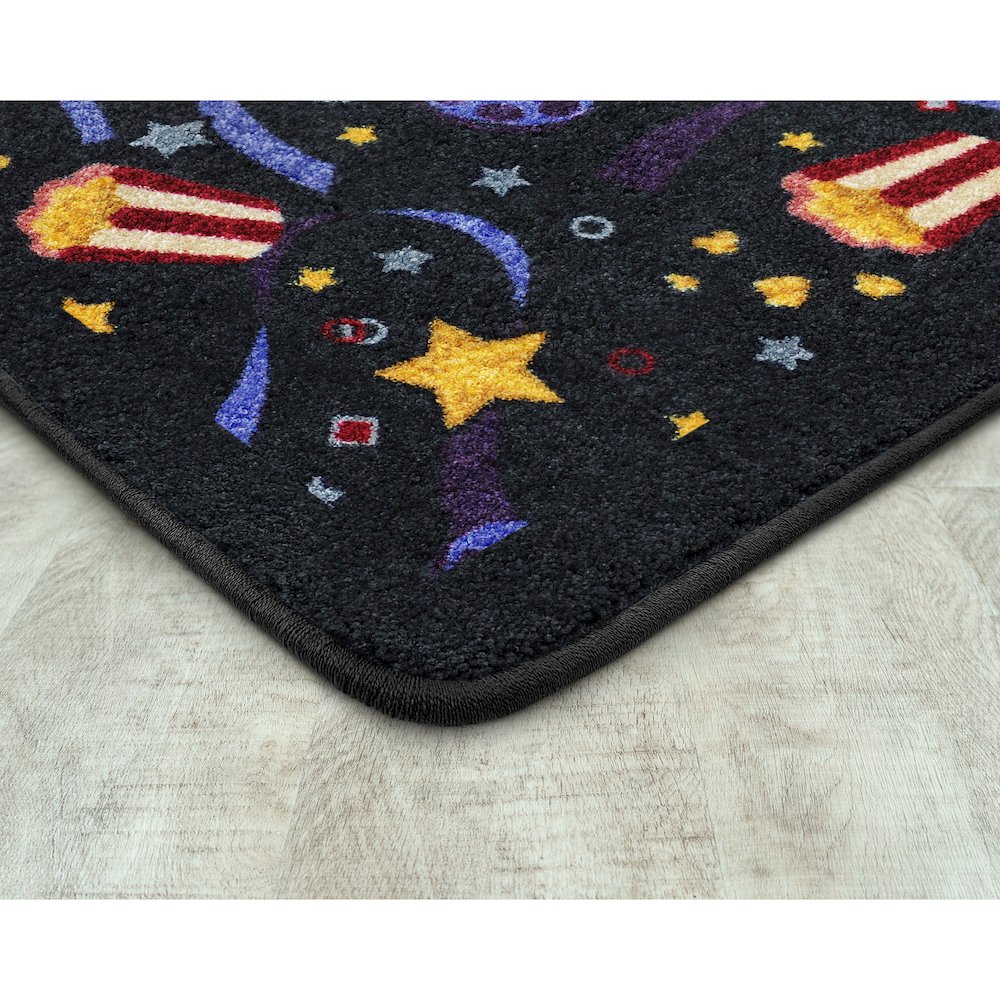 Any Day Matinee Feature Film 5'4" x 7'8" Area Rug in Color Charcoal. Picture 2