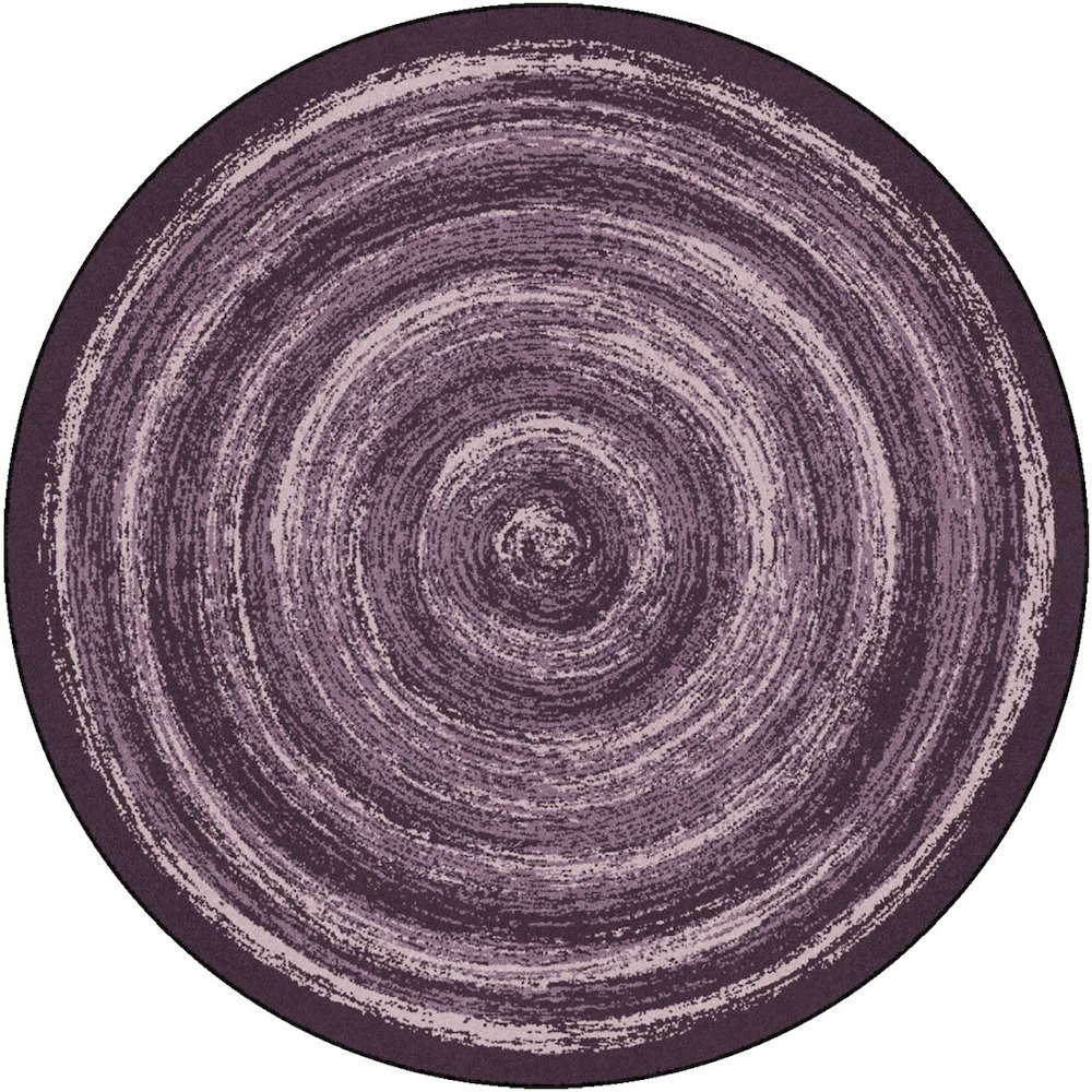 Kid Essentials Feeling Fun 5'4" Round Area Rug in Color Purple. Picture 1