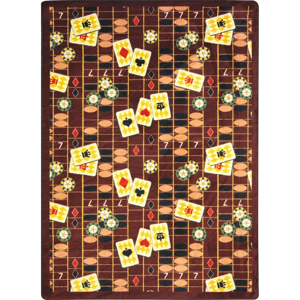 Games People Play Feeling Lucky 5'4" x 7'8" Area Rug in Color Rust. Picture 1