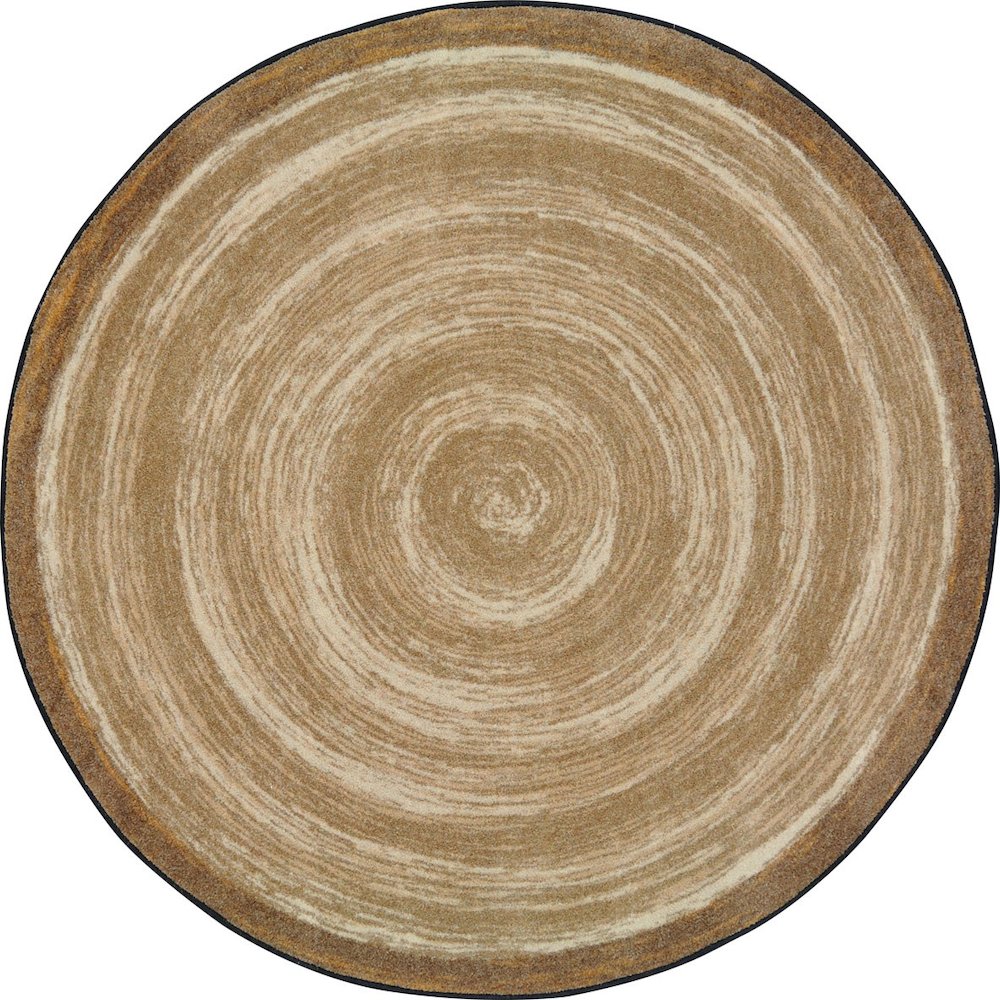Kid Essentials Feeling Natural 5'4" Round Area Rug in Color Sand. Picture 1