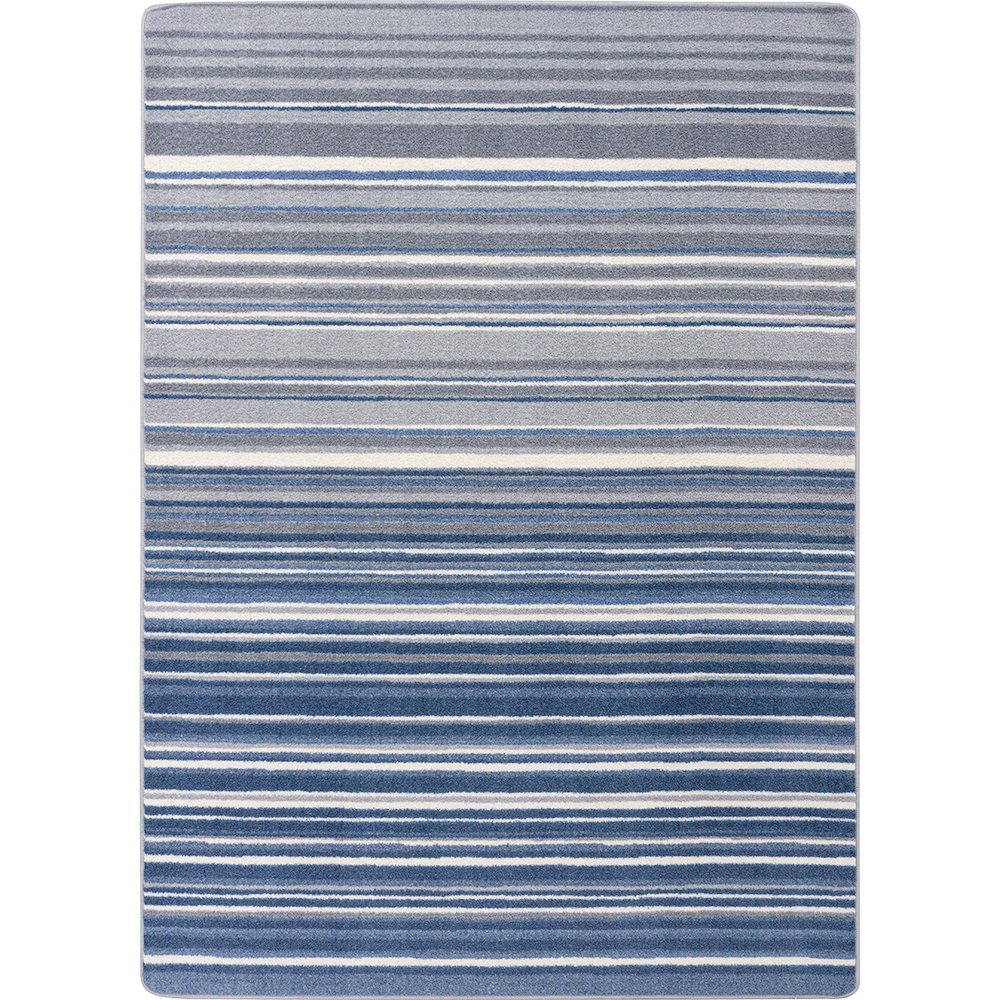 Kid Essentials Fine Line 5'4" x 7'8" Area Rug in Color Marine. Picture 1