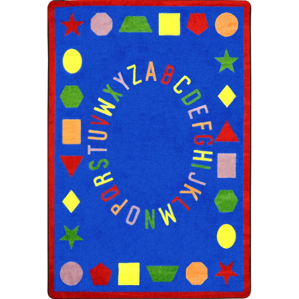 Kid Essentials First Lessons 5'4" x 7'8" Area Rug in Color Blue. Picture 1