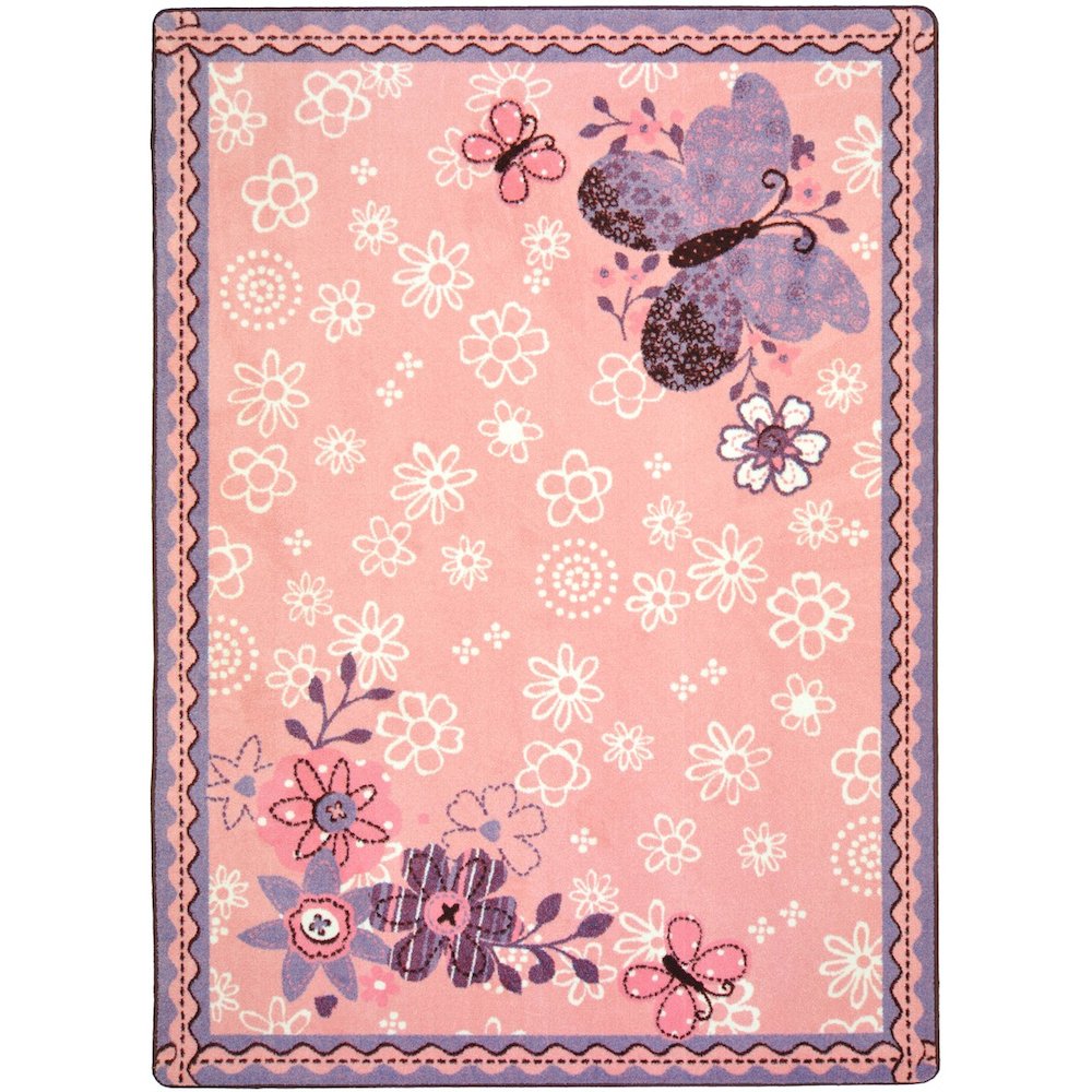 Kid Essentials Flower Fields 5'4" x 7'8" Area Rug in Color Multi. Picture 1