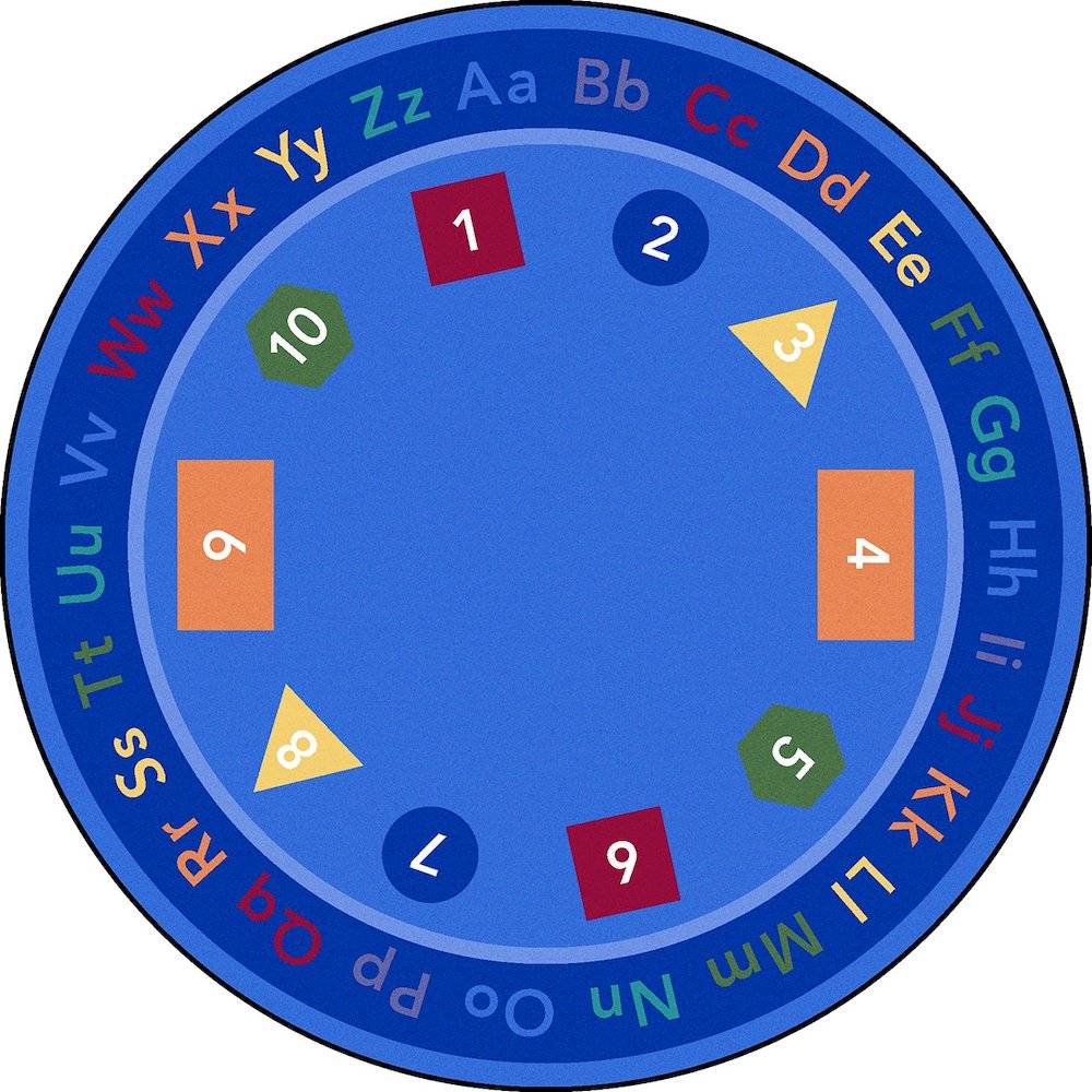 Kid Essentials Fun-damentals 13'2" Round Area Rug in Color Multi. Picture 1