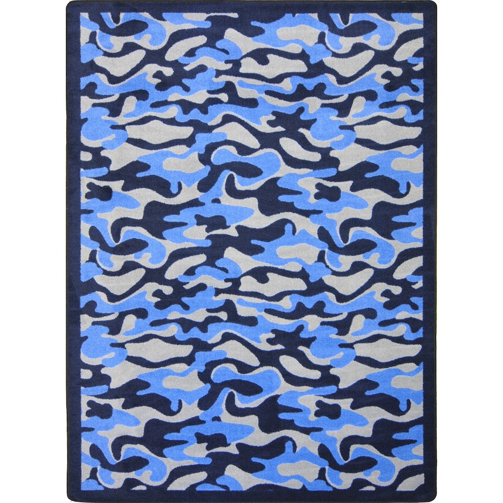 Kaleidoscope Funky Camo 5'4" x 7'8" Area Rug in Color Blue. Picture 1