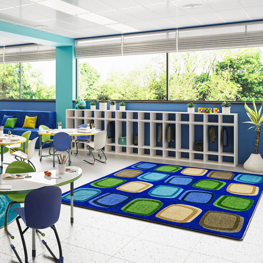 Kid Essentials Harmony Blocks 7'8" x 10'9" Area Rug in Color Multi. Picture 2